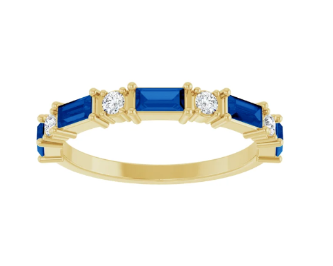 14K Birthstone &amp; Diamond Birthstone Ring