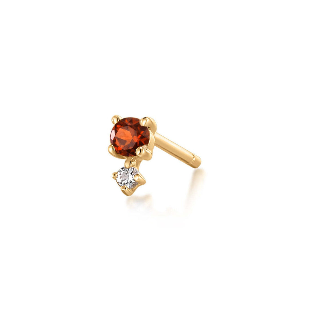 14K Birthstone &amp; White Sapphire Stud