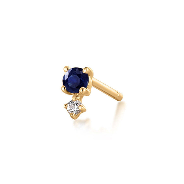 14K Birthstone &amp; White Sapphire Stud