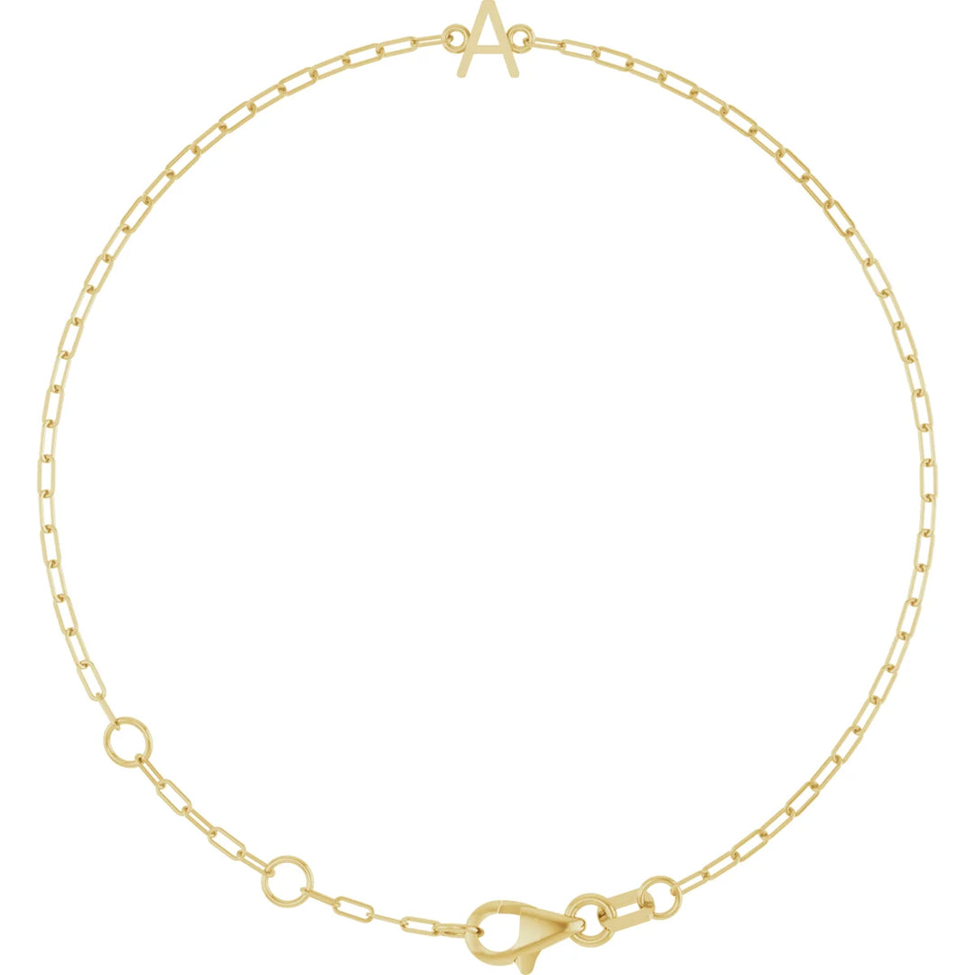 14K Block Initial Link Bracelet-Embark Fine Jewelry