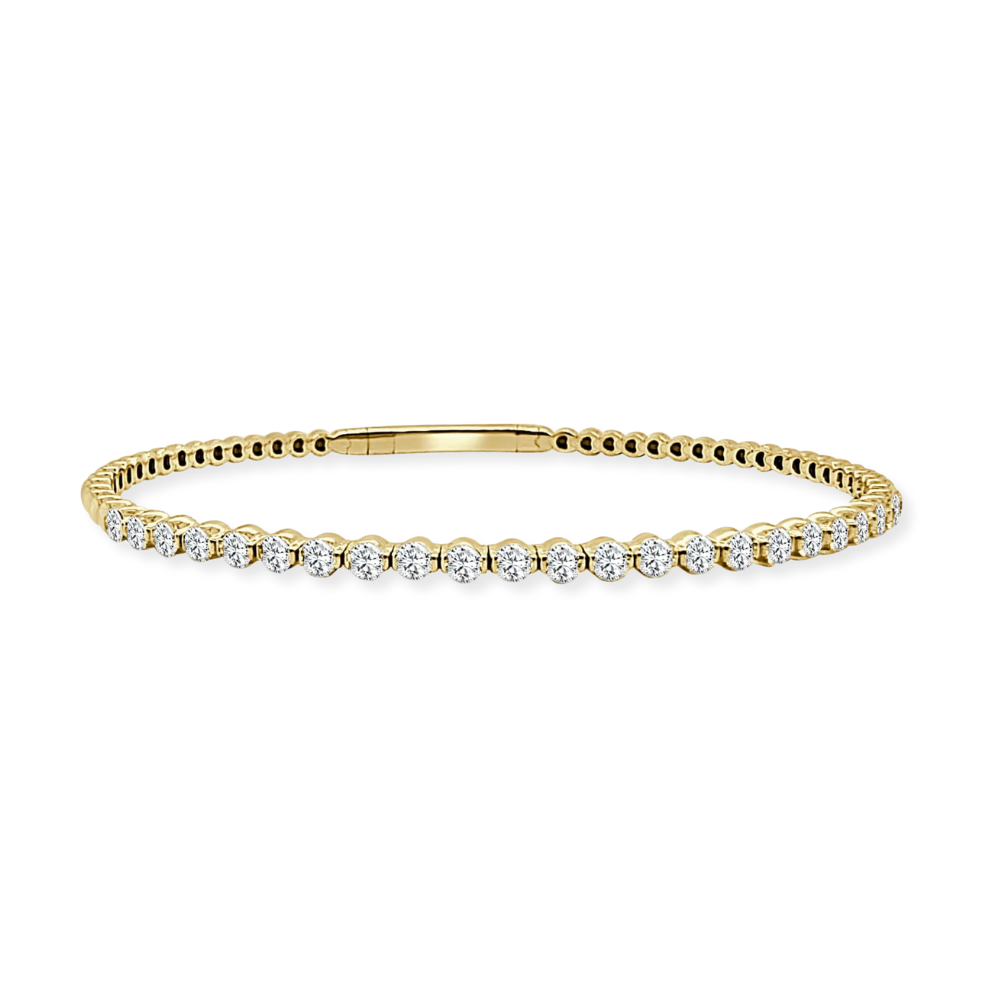 14K Bubble Diamond Flex Bangle