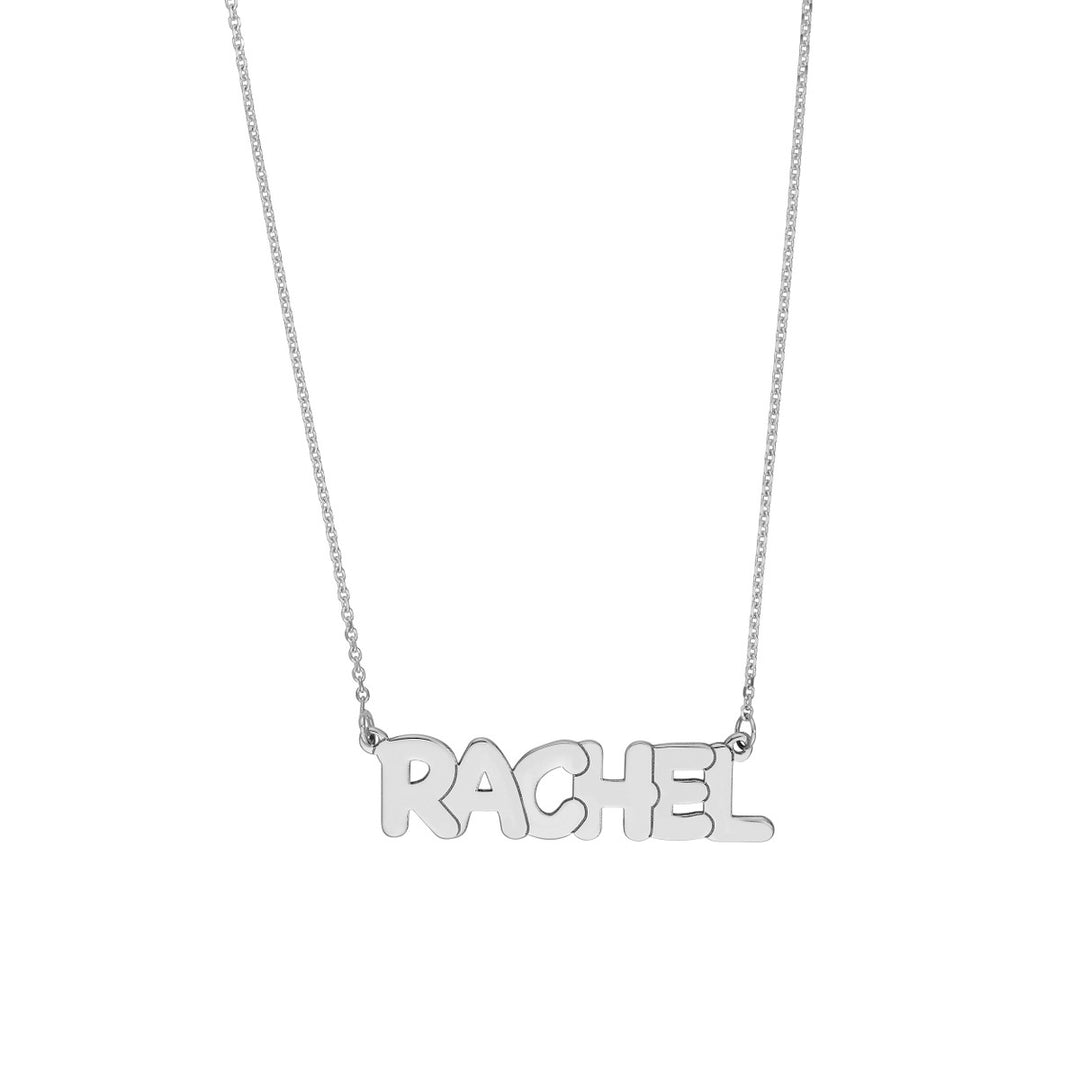 14K Bubble Nameplate Necklace-Embark Fine Jewelry