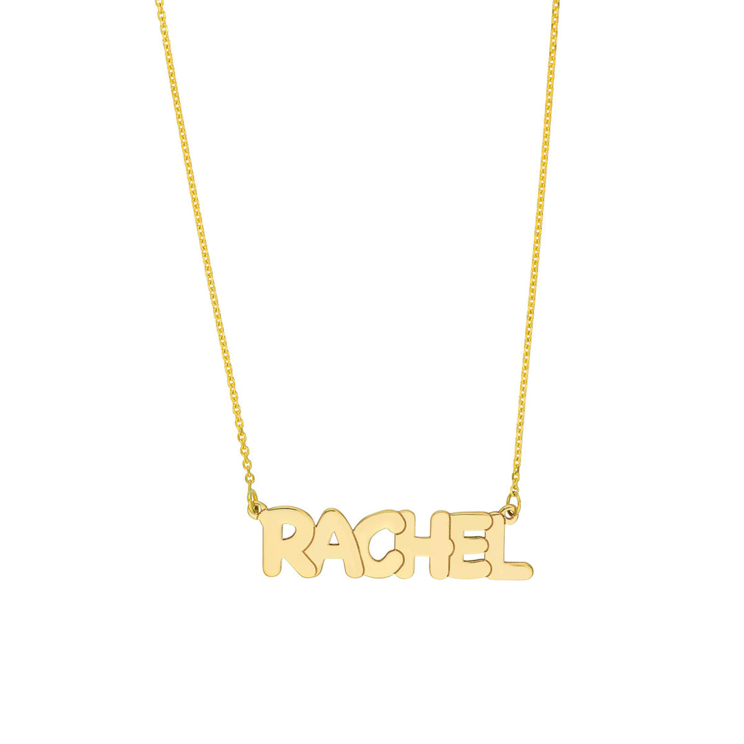 14K Bubble Nameplate Necklace-Embark Fine Jewelry