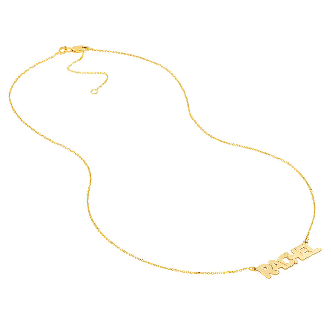 14K Bubble Nameplate Necklace-Embark Fine Jewelry