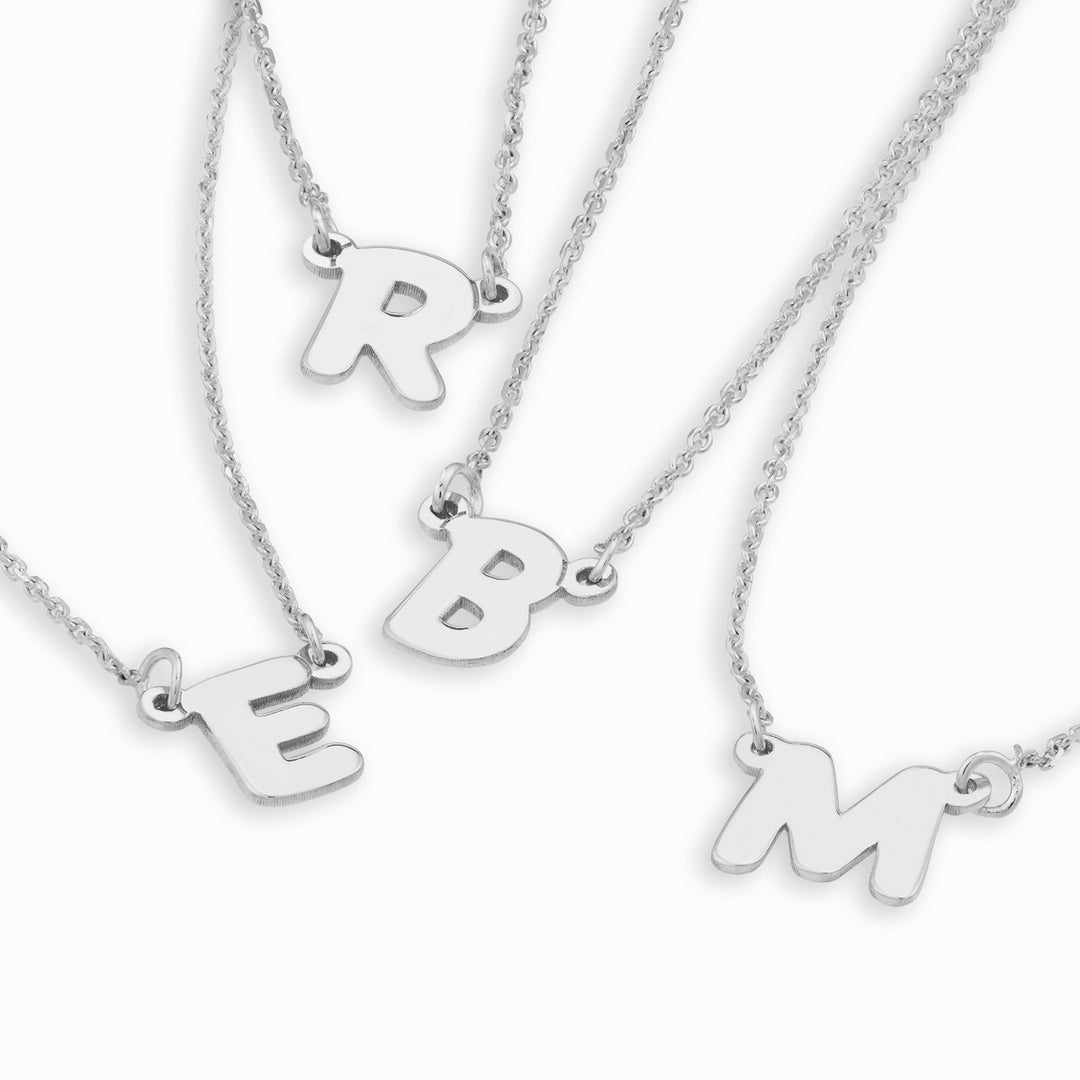14K Bubble Nameplate Necklace