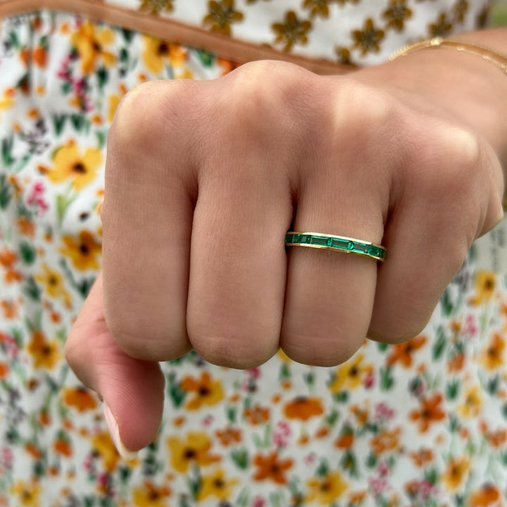 14K Channel-Set Gemstone Stack Ring