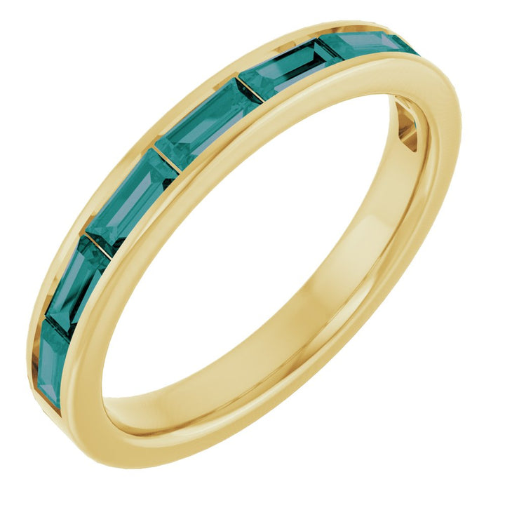 14K Channel-Set Gemstone Stack Ring