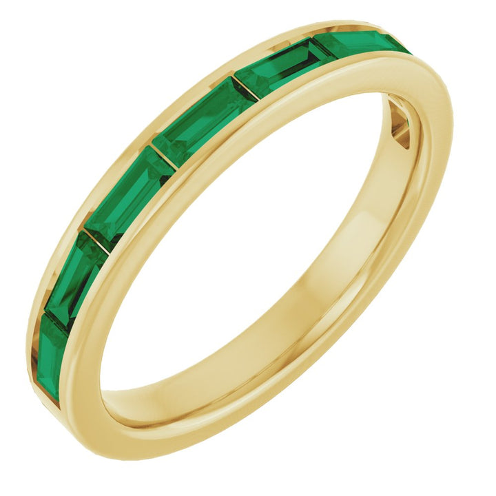 14K Channel-Set Gemstone Stack Ring
