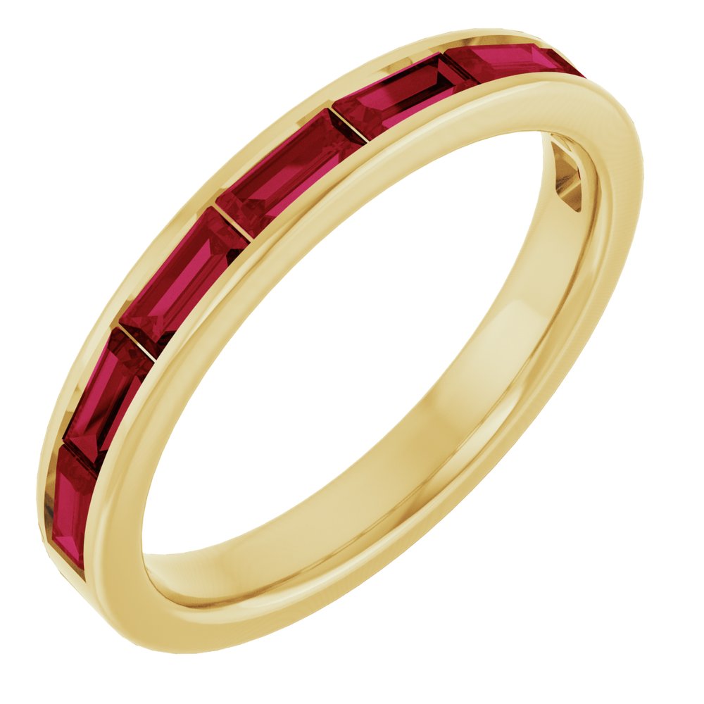 14K Channel-Set Gemstone Stack Ring