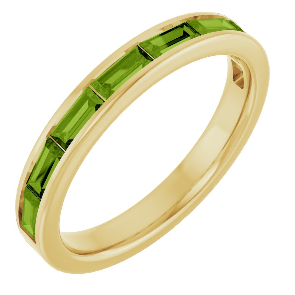 14K Channel-Set Gemstone Stack Ring