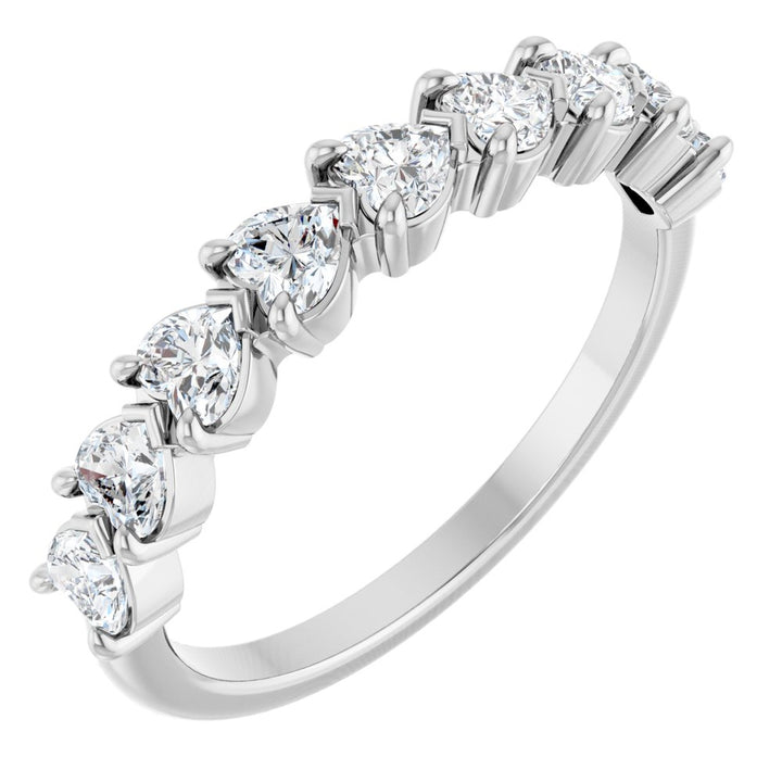 14K Chasing Diamond Hearts Anniversary Band