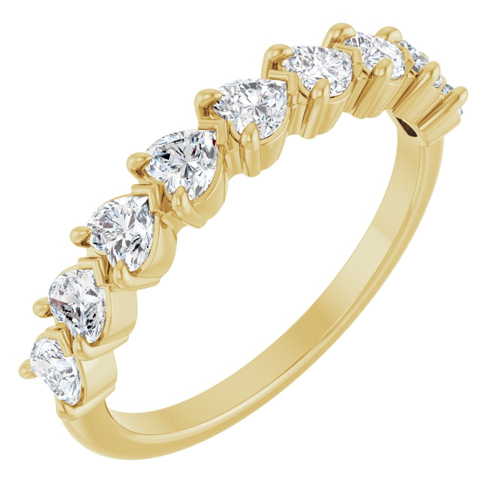 14K Chasing Diamond Hearts Anniversary Band