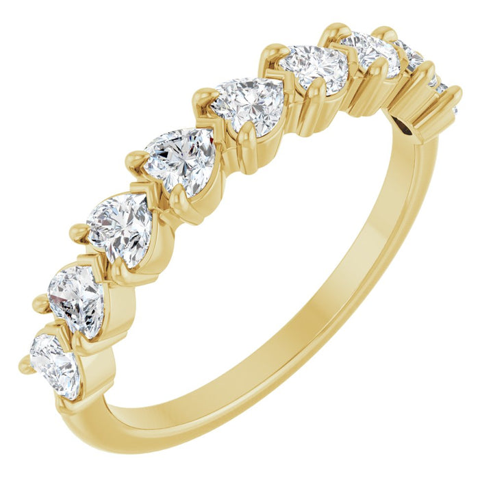 14K Chasing Diamond Hearts Anniversary Band