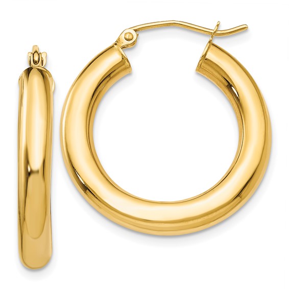 14K Chunky Tube Hoops