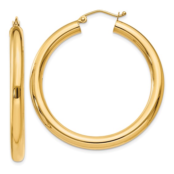 14K Chunky Tube Hoops
