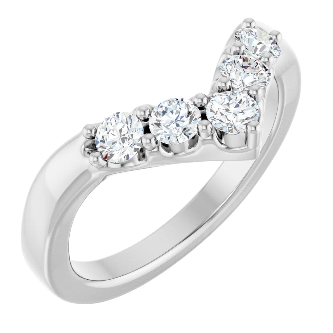 14K Classic Diamond Contour Band