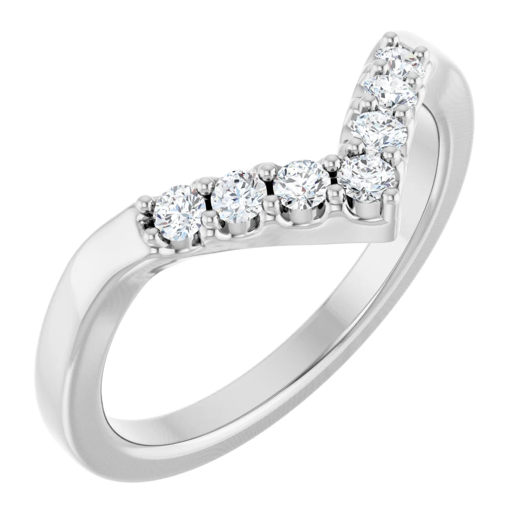 14K Classic Diamond Contour Band