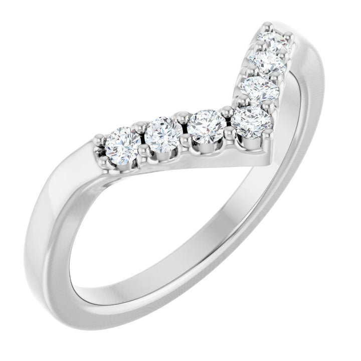 14K Classic Diamond Contour Band