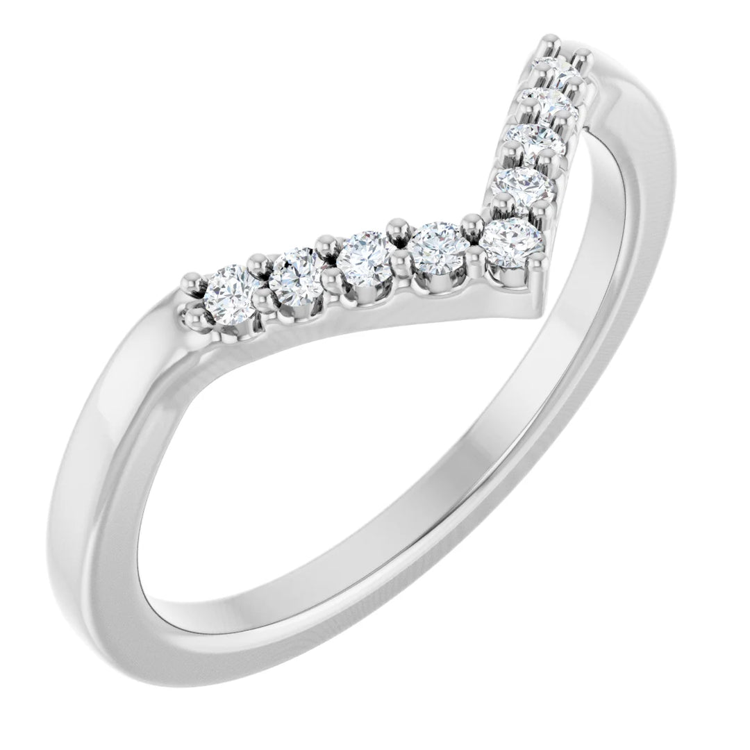 14K Classic Diamond Contour Band