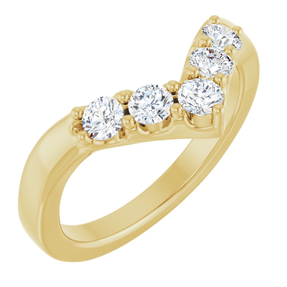 14K Classic Diamond Contour Band