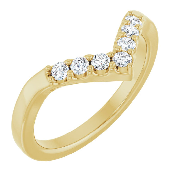 14K Classic Diamond Contour Band