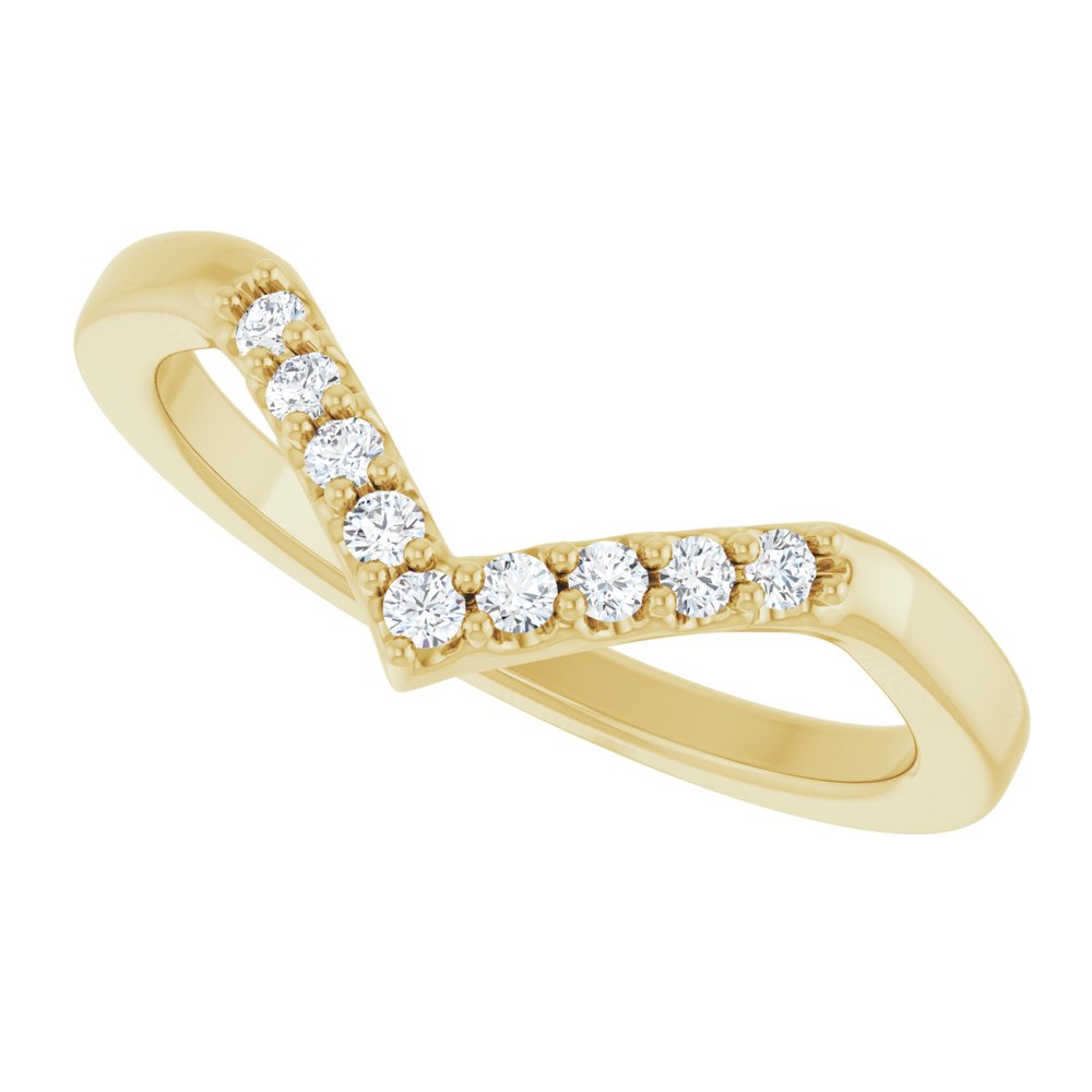 14K Classic Diamond Contour Band