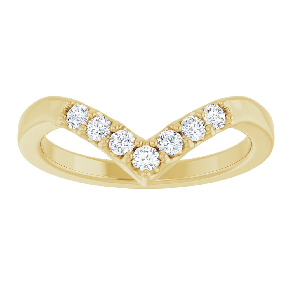 14K Classic Diamond Contour Band