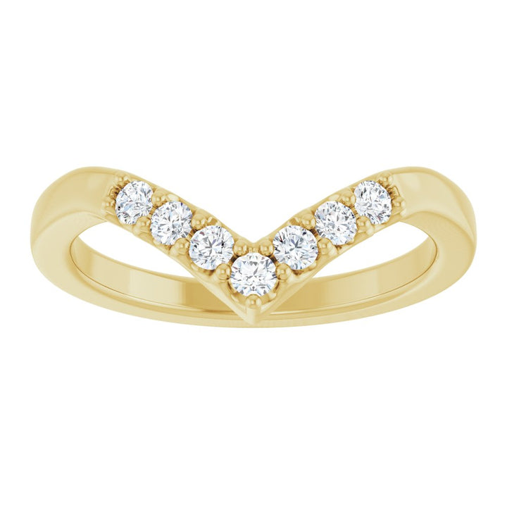 14K Classic Diamond Contour Band