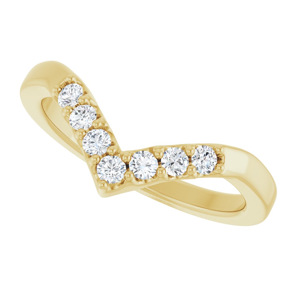 14K Classic Diamond Contour Band