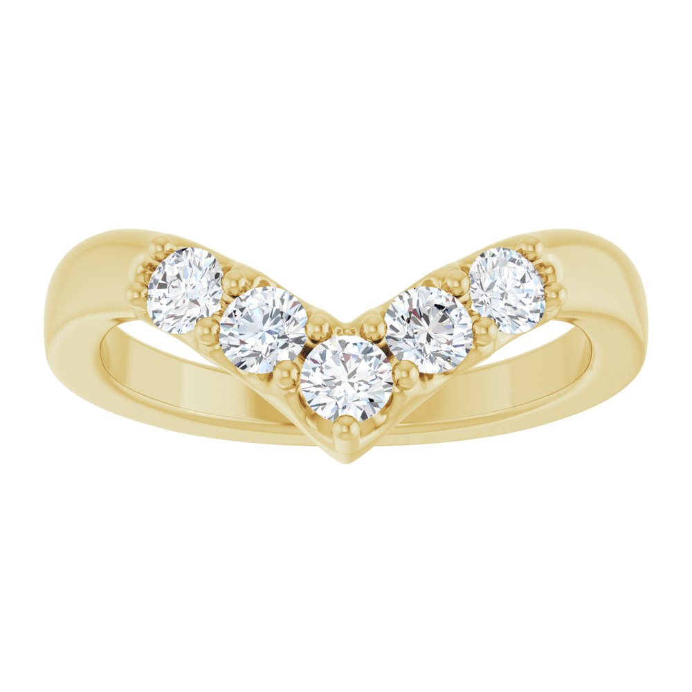 14K Classic Diamond Contour Band