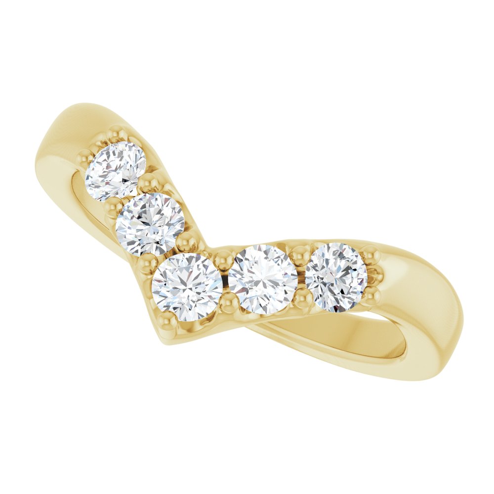 14K Classic Diamond Contour Band