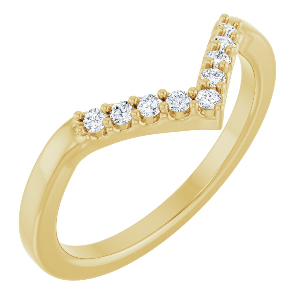 14K Classic Diamond Contour Band