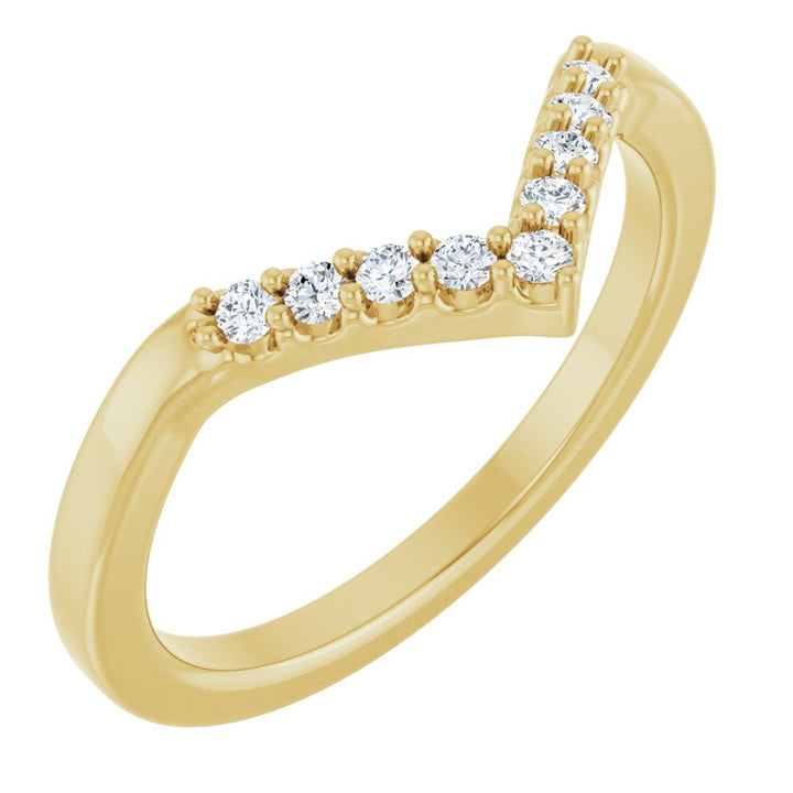 14K Classic Diamond Contour Band