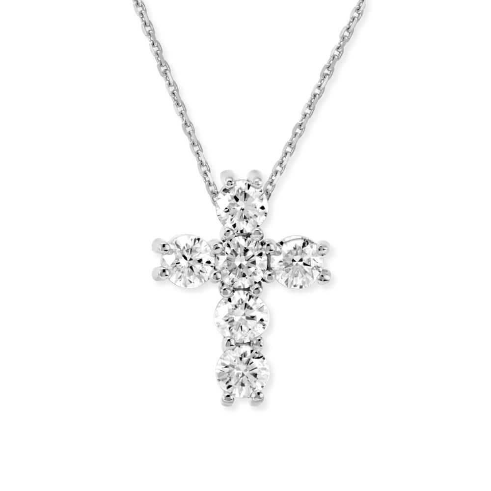 14K Classic Diamond Cross Necklace