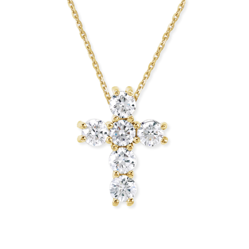 14K Classic Diamond Cross Necklace
