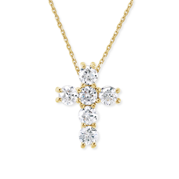 14K Classic Diamond Cross Necklace