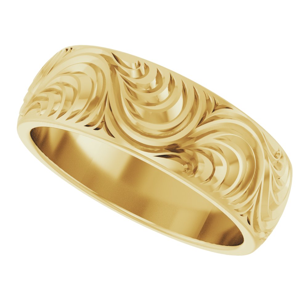 14K Comfort-Fit Scroll Pattern Band