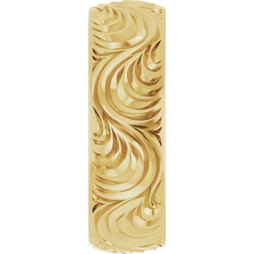 14K Comfort-Fit Scroll Pattern Band