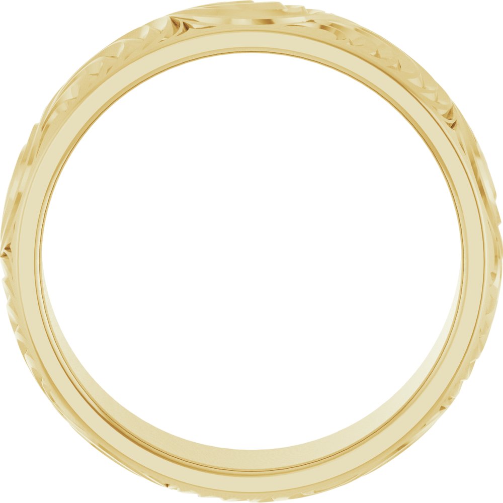 14K Comfort-Fit Scroll Pattern Band