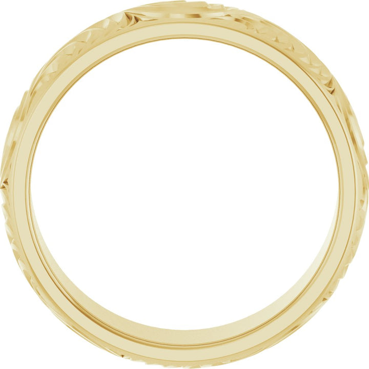 14K Comfort-Fit Scroll Pattern Band