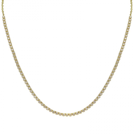14K Crown Prong Diamond Chain Necklace