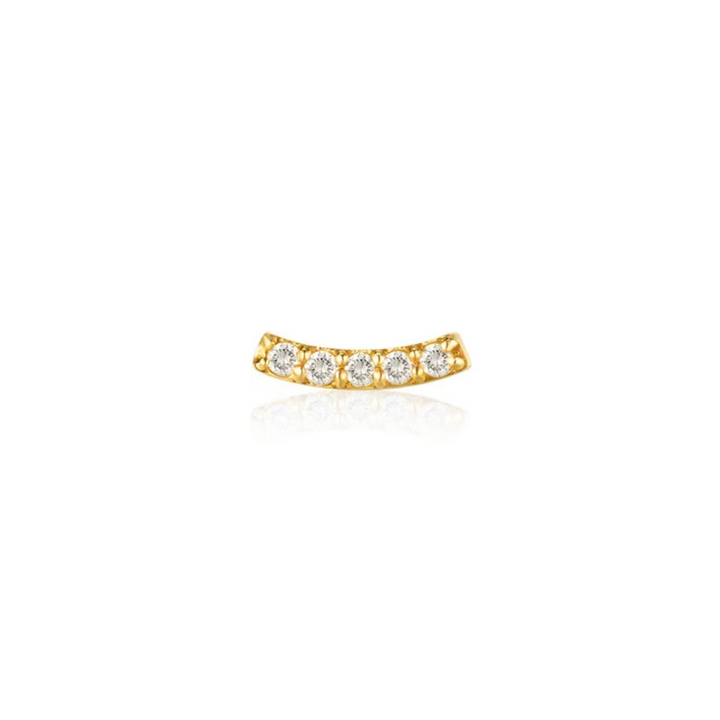 14K Curved Diamond Stud