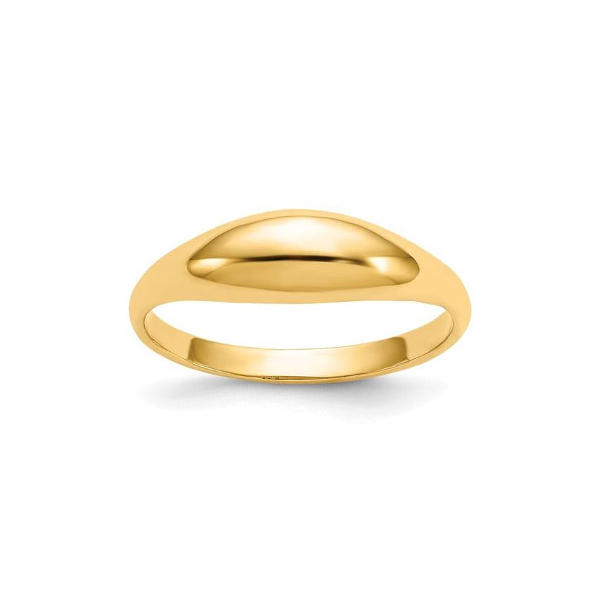 14K Dainty Polished Dome Ring