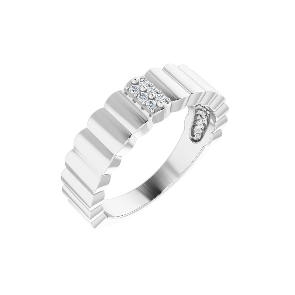 14K Diamond Accented Cigar Ring