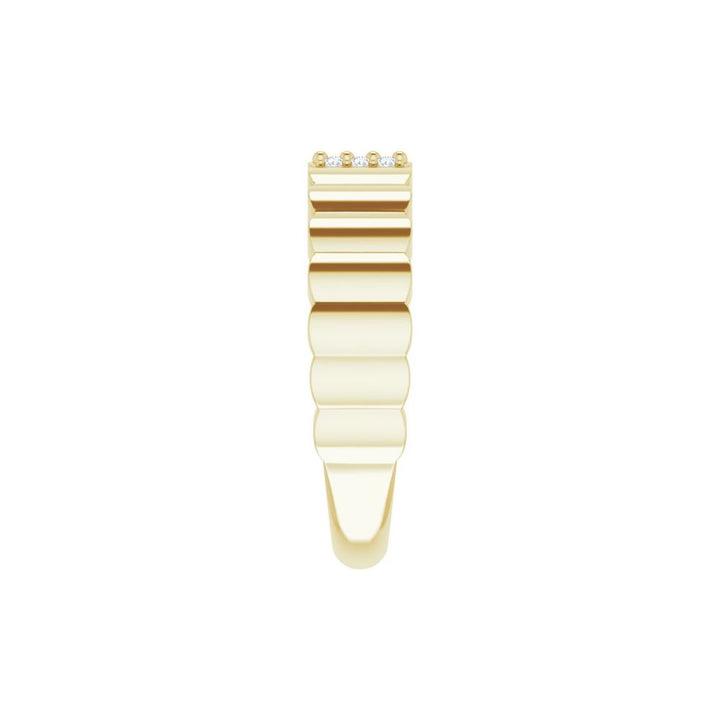 14K Diamond Accented Cigar Ring