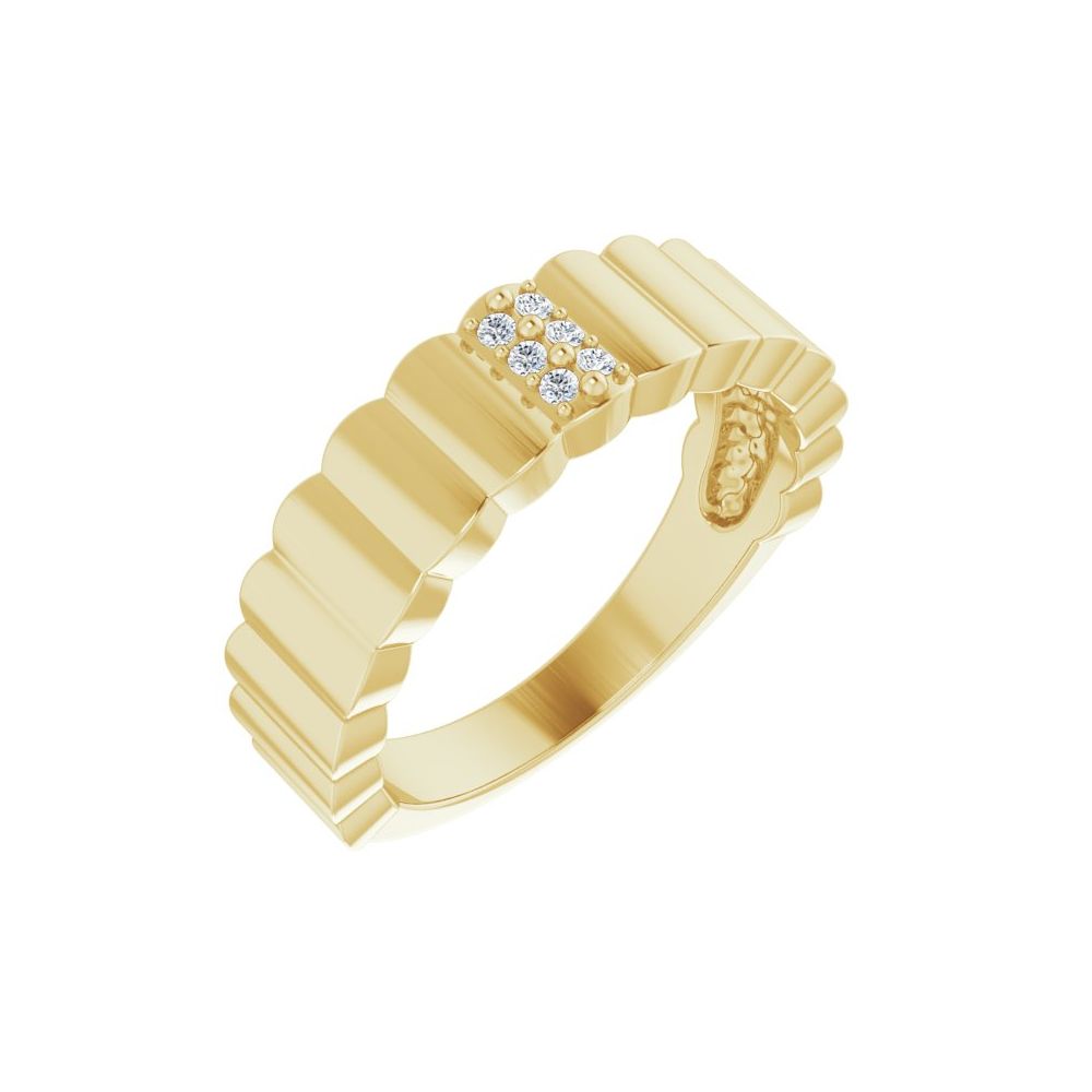 14K Diamond Accented Cigar Ring
