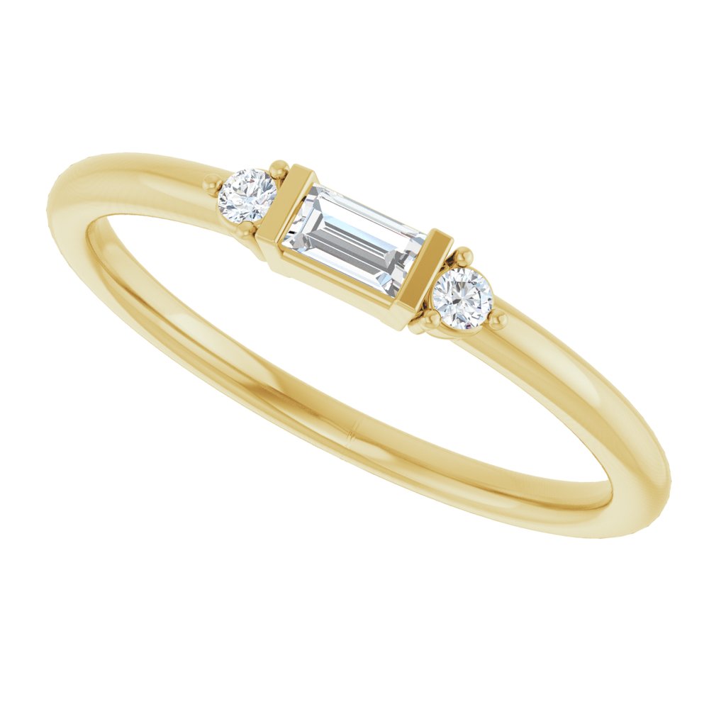 14K Diamond Baguette Stackable Ring