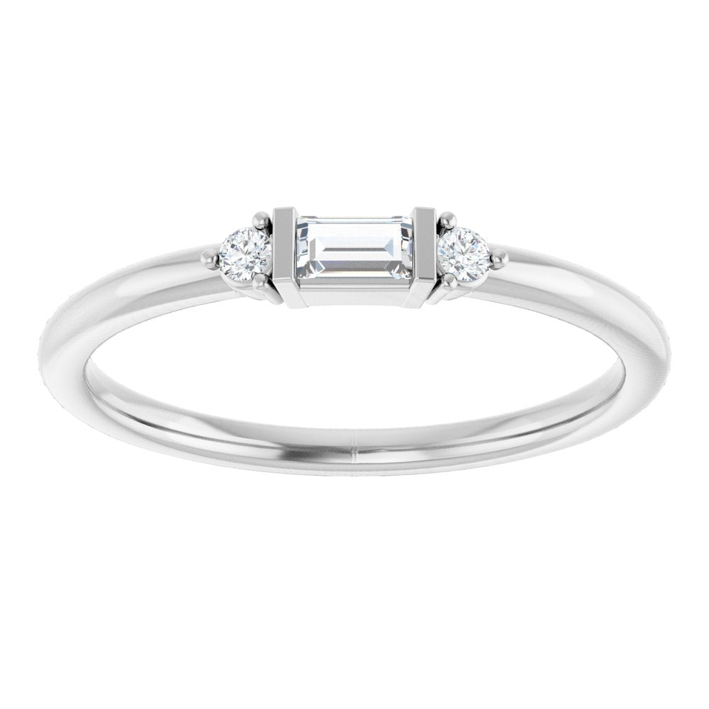14K Diamond Baguette Stackable Ring