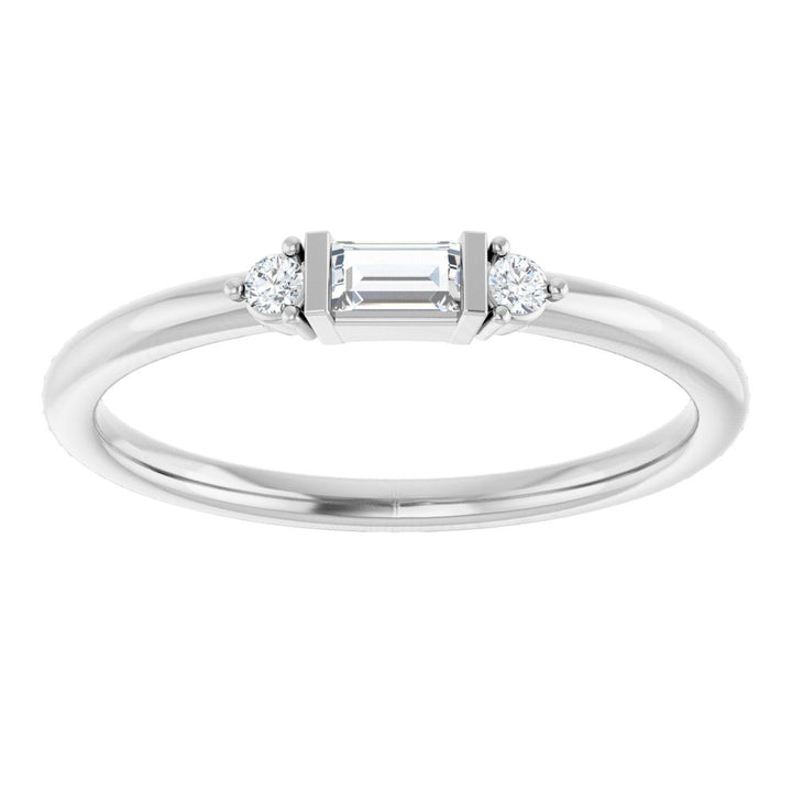 14K Diamond Baguette Stackable Ring