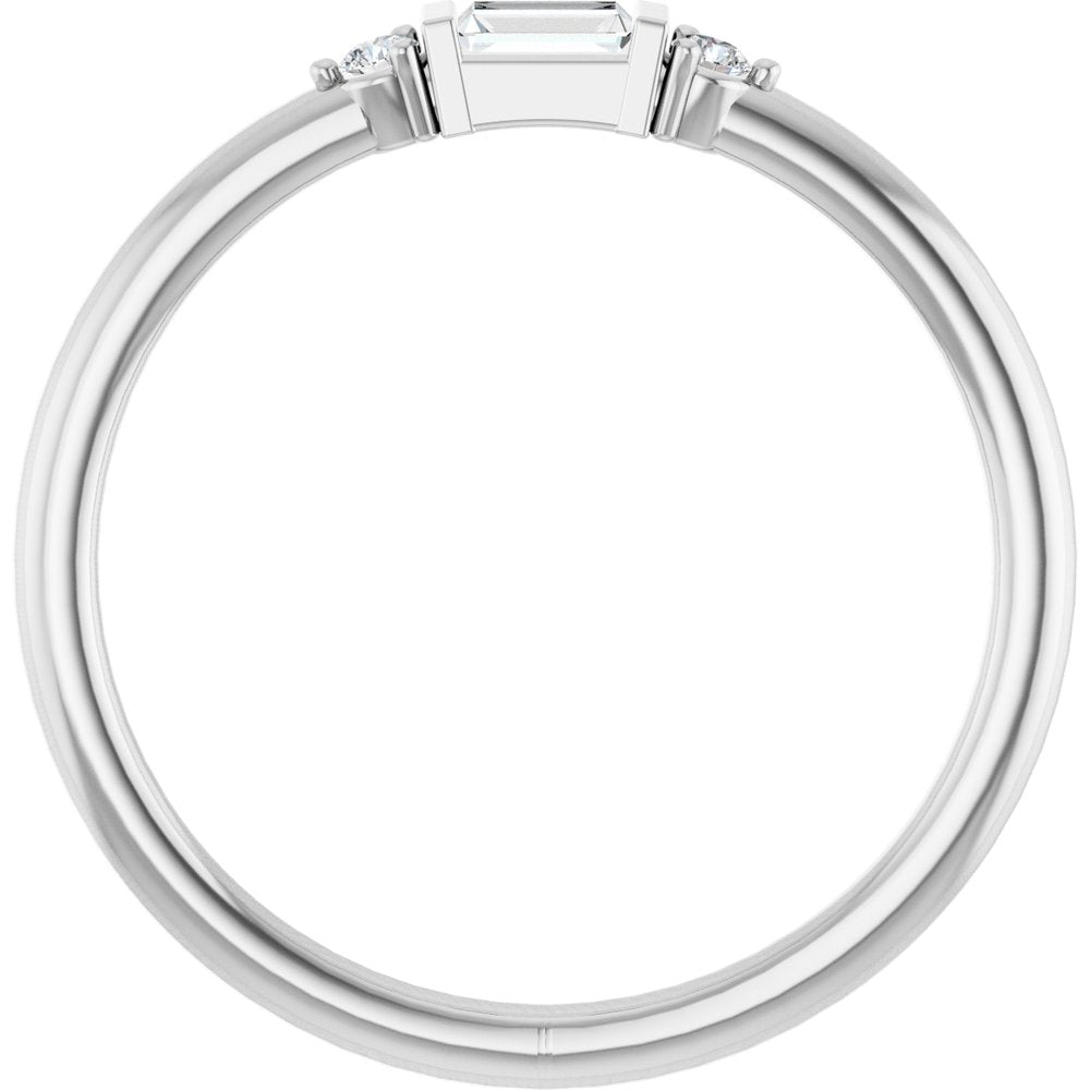14K Diamond Baguette Stackable Ring